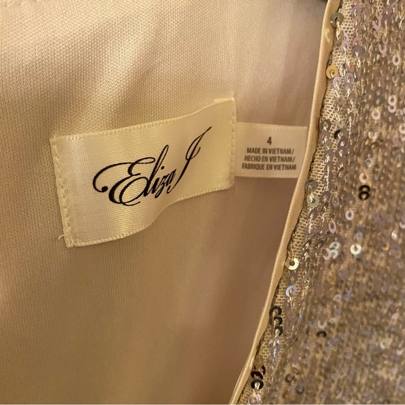 Sequin Sparkle Champagne Cocktail Party Dress - Picture 11 of 12